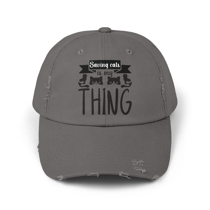 Saving Cats Unisex Distressed Hat