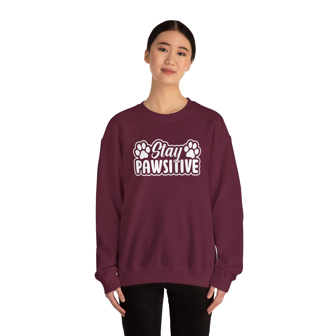 Stay Pawsitive Unisex Crewneck Sweatshirt
