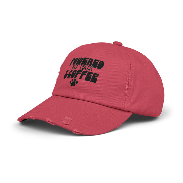Cats and Coffee Unisex Distressed Hat