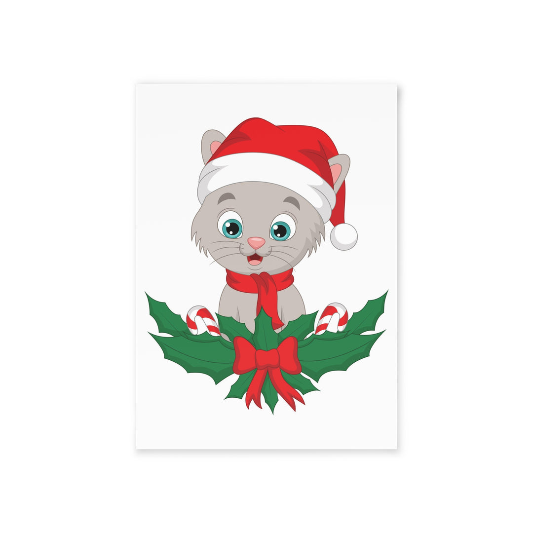 Cat Christmas Wreath Greeting Card