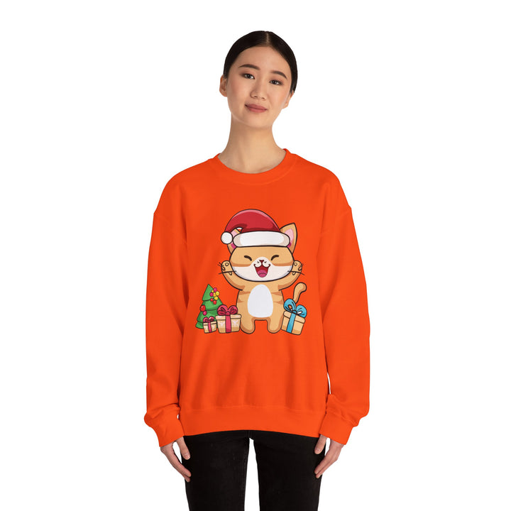 Happy Santa Cat Crewneck Sweatshirt