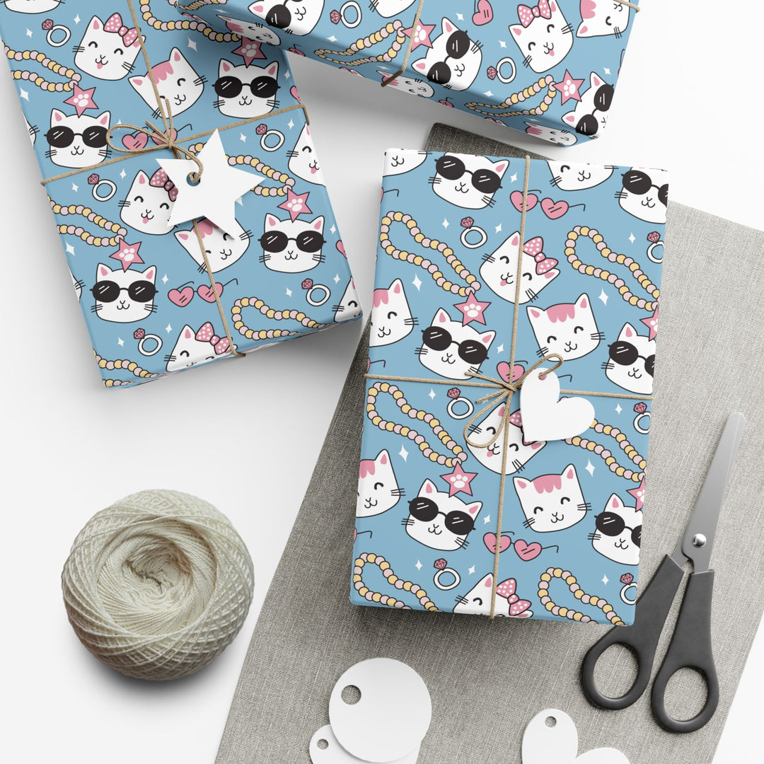 Cats and Pearls Gift Wrap