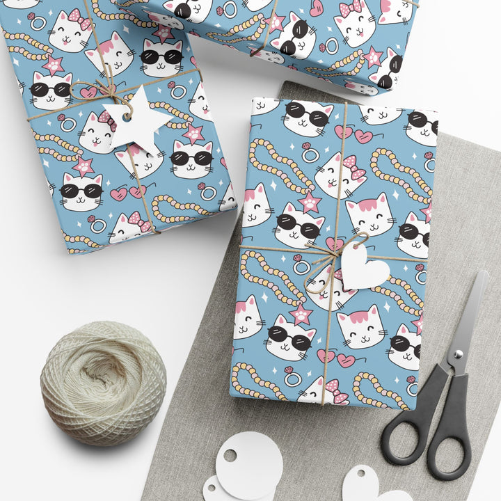 Cats and Pearls Gift Wrap
