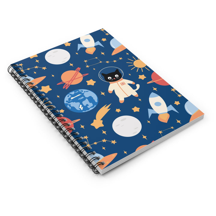 Cats and Planets Spiral Notebook