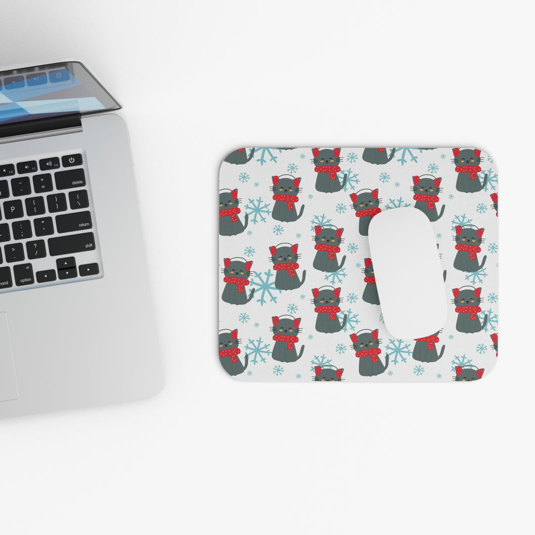 Snowflake Kitty Mouse Pad