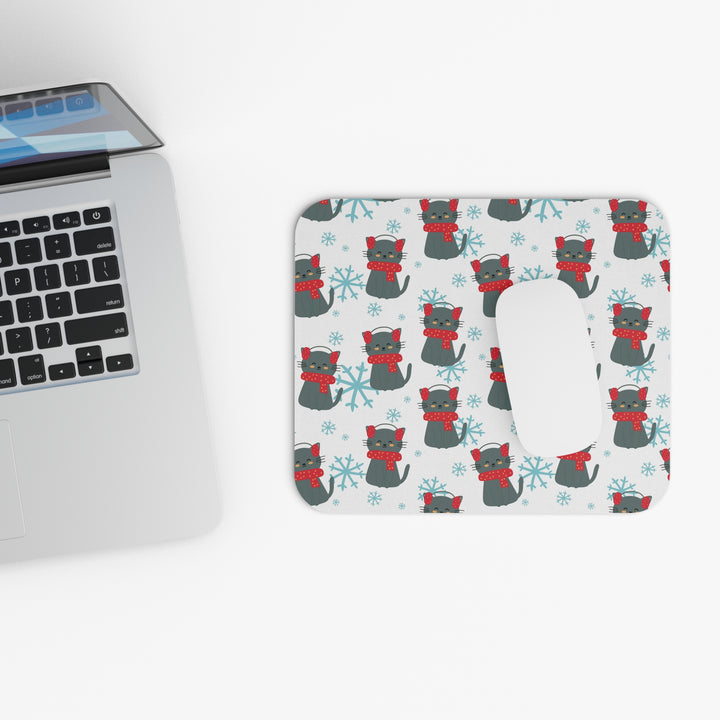 Snowflake Kitty Mouse Pad