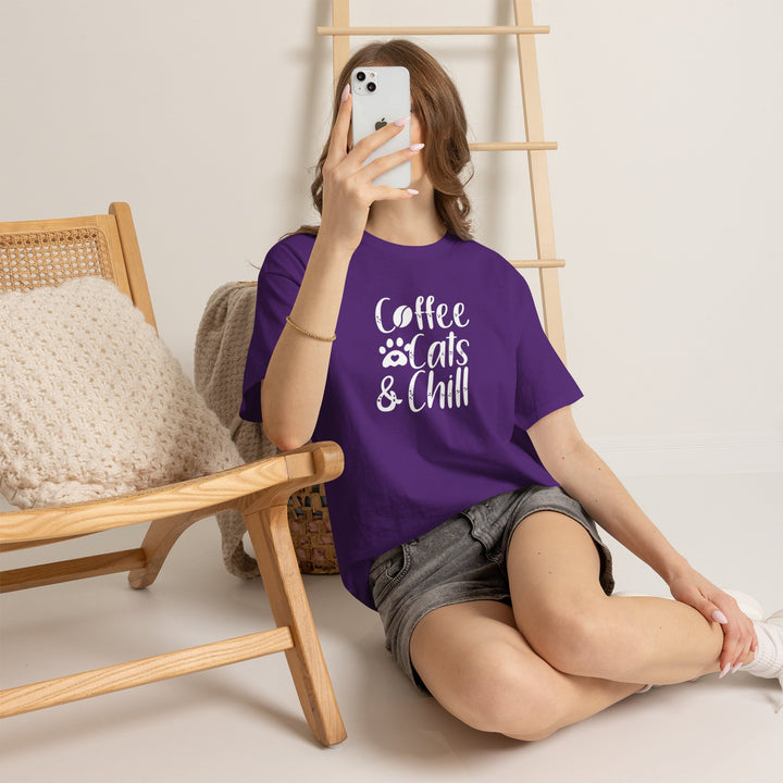 Coffee Cats and Chill Cotton Tee