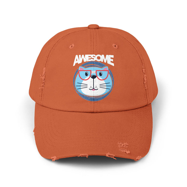 Awesome Cat Unisex Distressed Hat