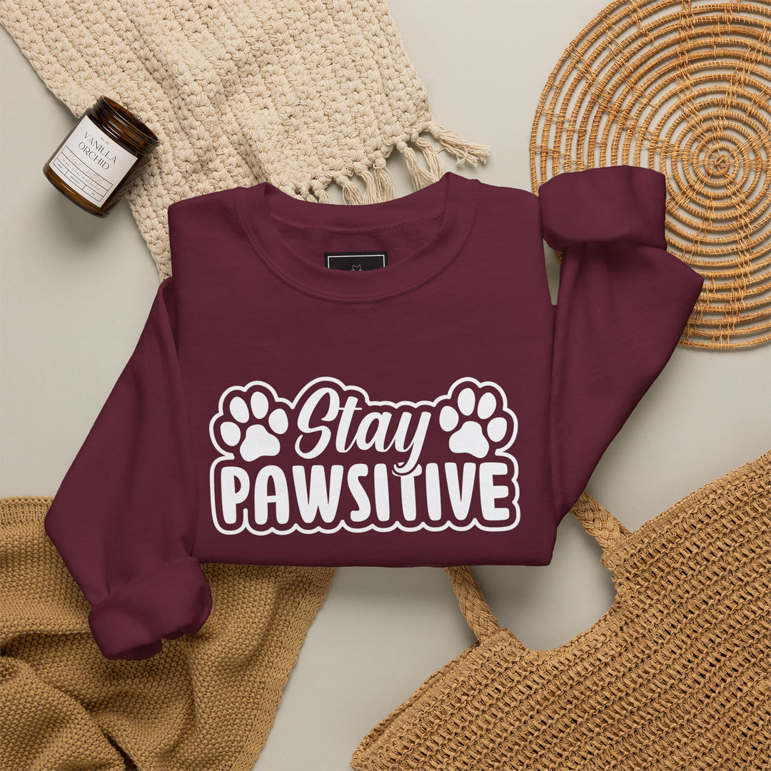 Stay Pawsitive Unisex Crewneck Sweatshirt