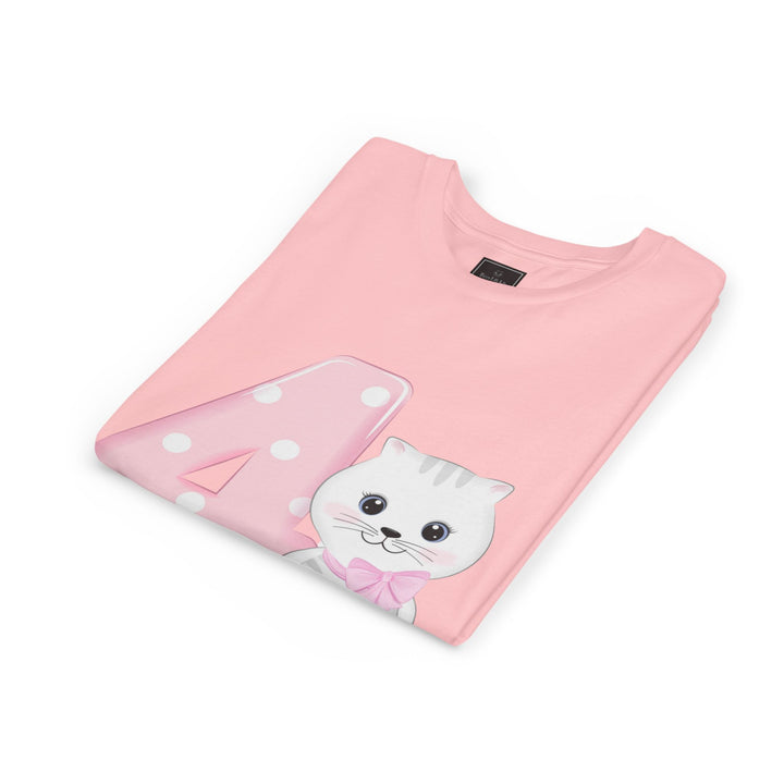 Happy 4th Birthday Cat Youth Short Sleeve Tee