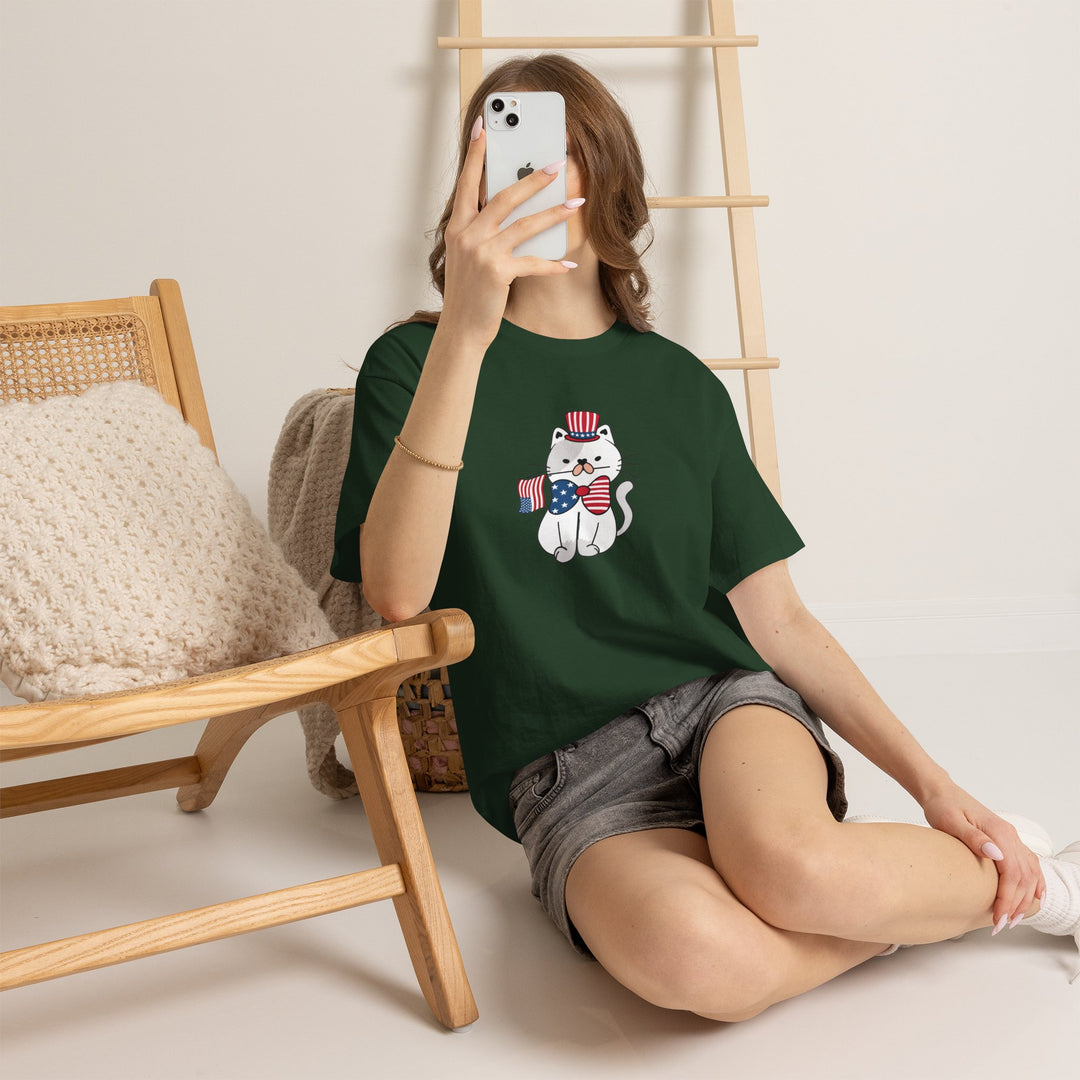 Patriotic Cat Cotton Tee