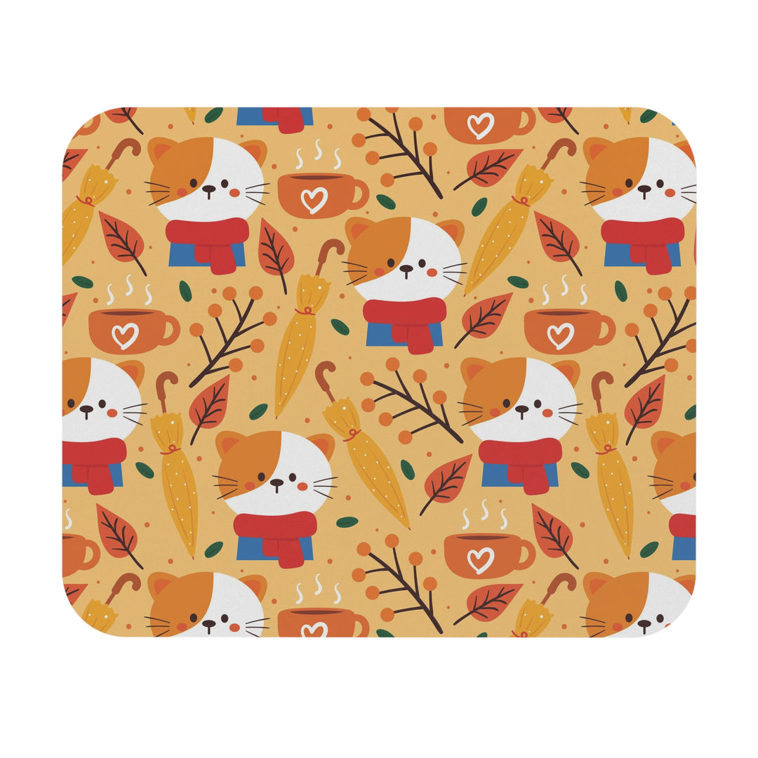 Cozy Fall Cat Mouse Pad
