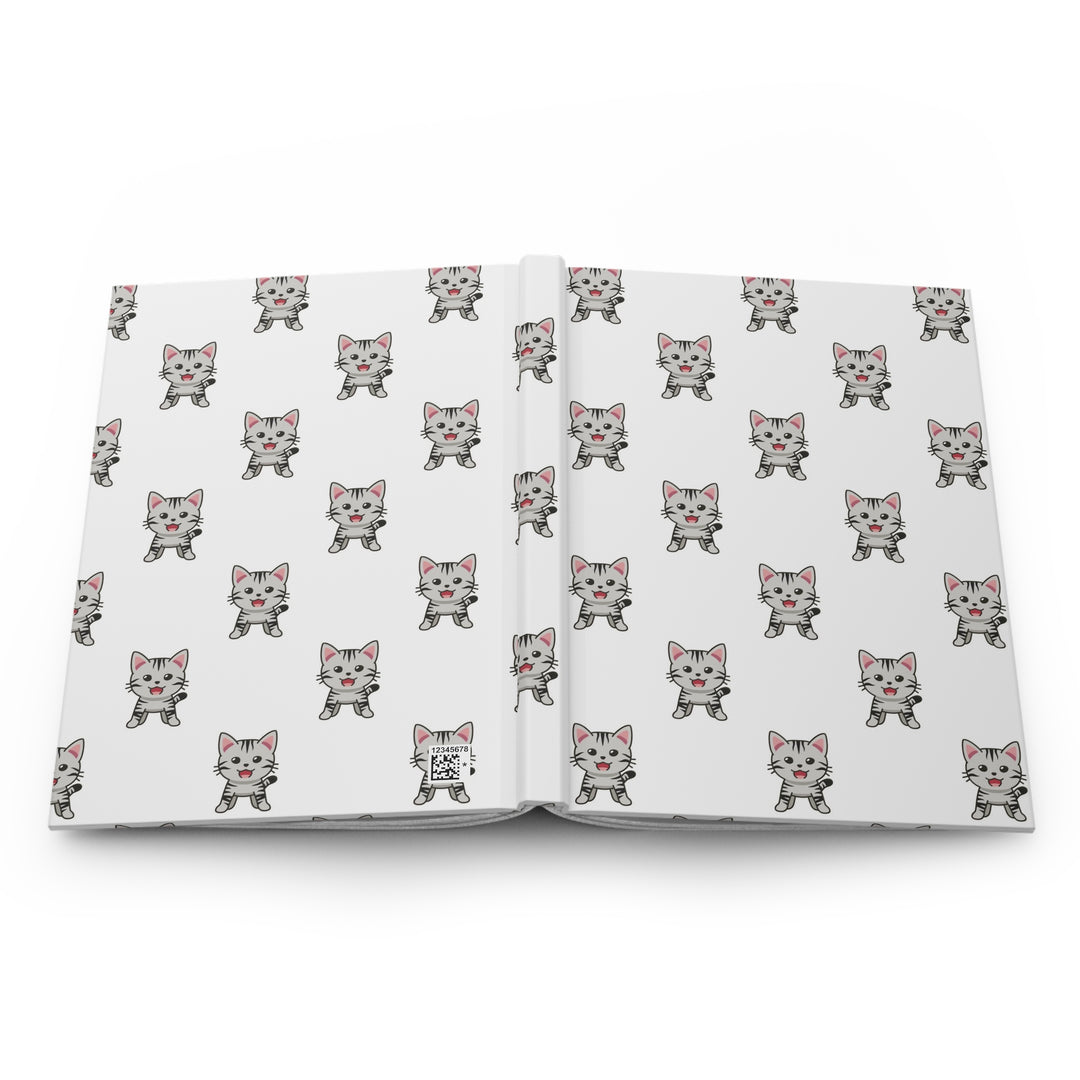 Gray Tabby Cat Hardcover Journal