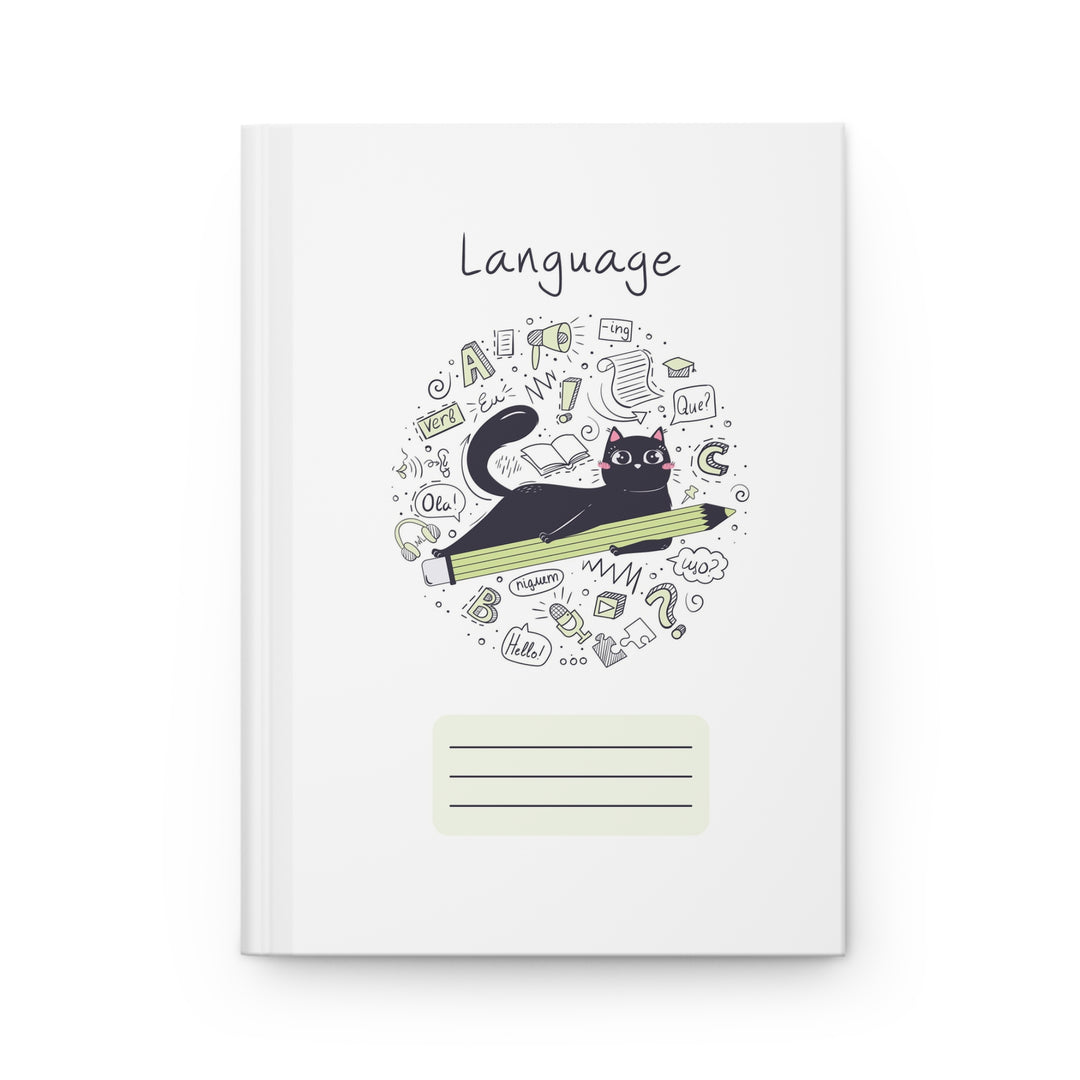 Language Cat Hardcover Journal