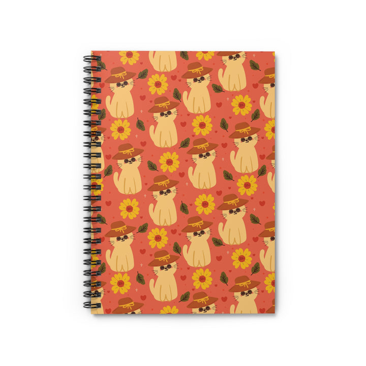 Straw Hat Cat Spiral Notebook