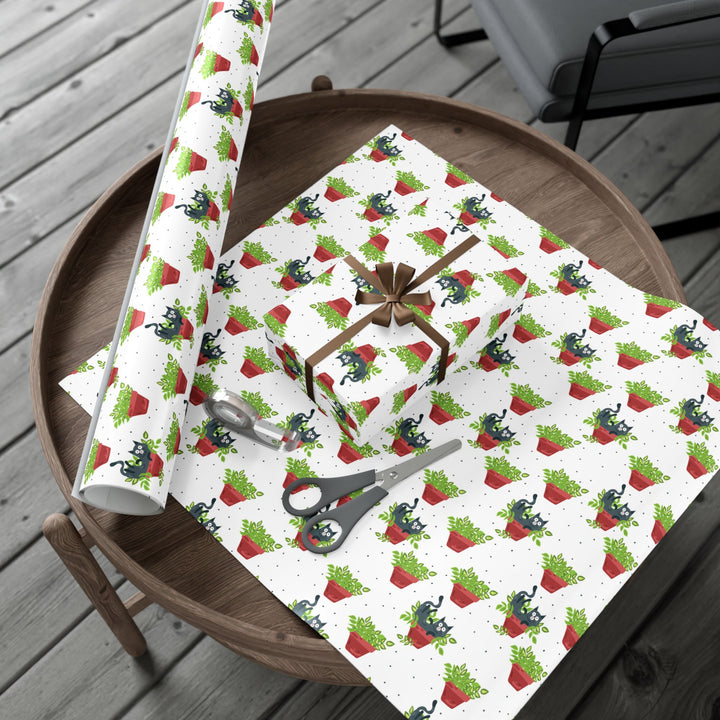 Plant Lover Cat Gift Wrap