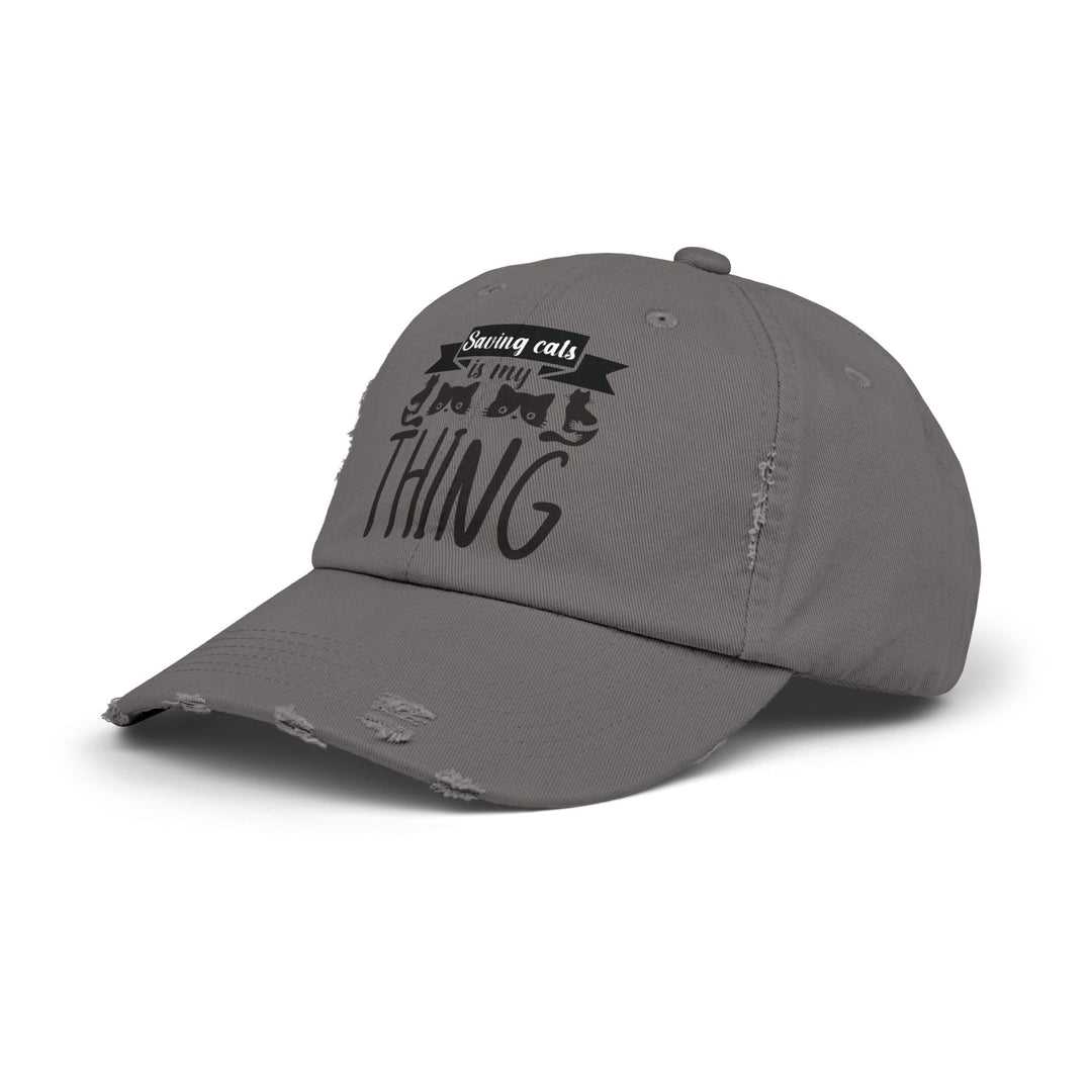 Saving Cats Unisex Distressed Hat