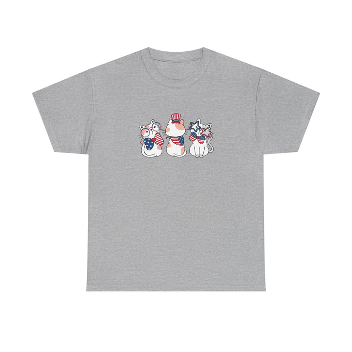 Flag Waving Cats Cotton Tee