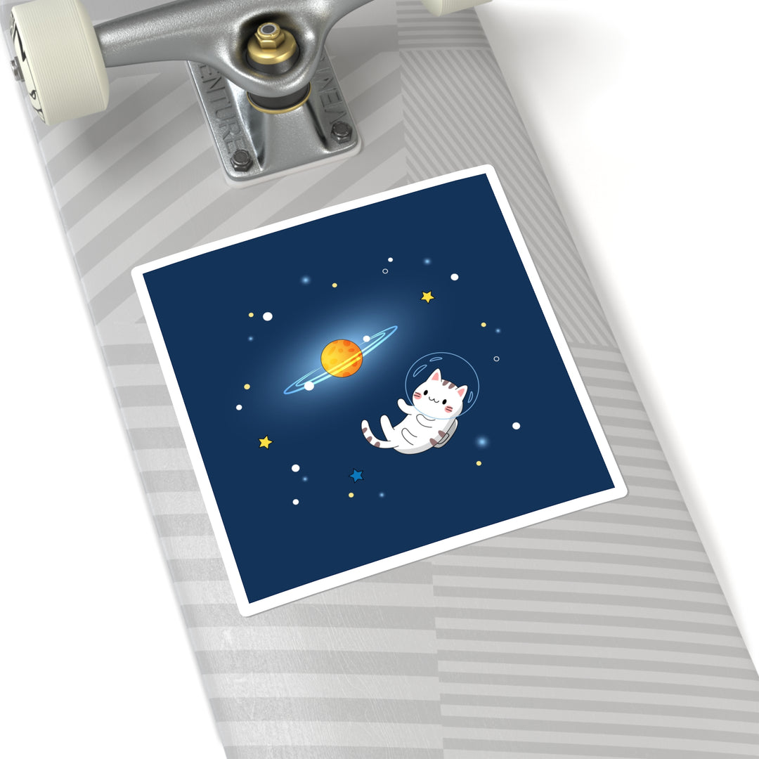 Cat in Space Square Sticker