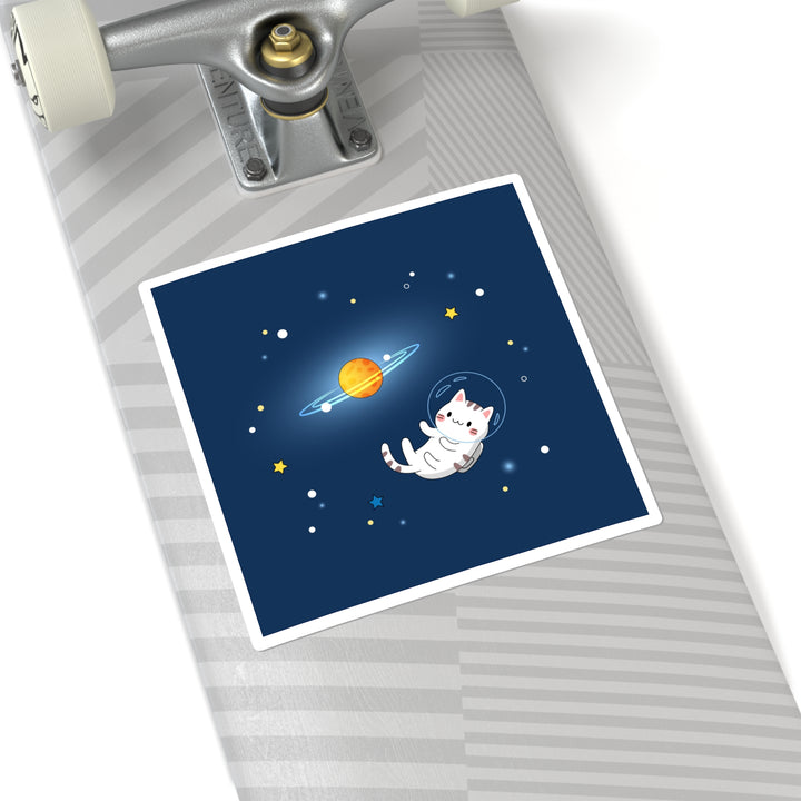 Cat in Space Square Sticker