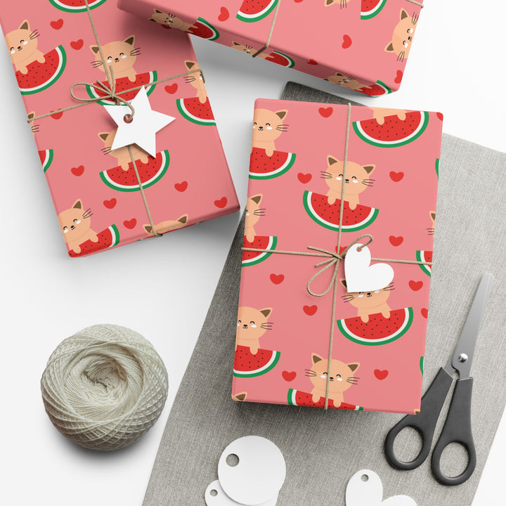 Watermelon Cat Gift Wrap