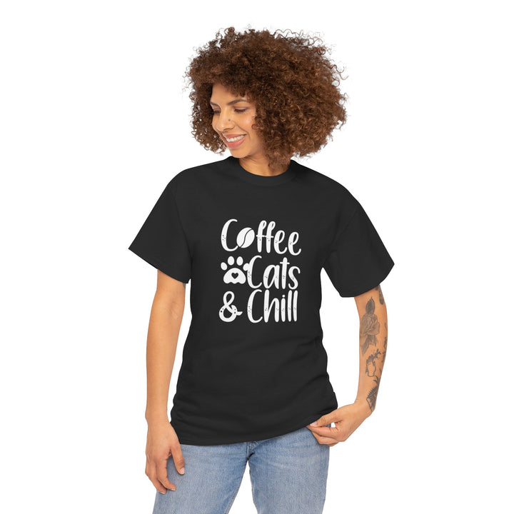 Coffee Cats and Chill Cotton Tee