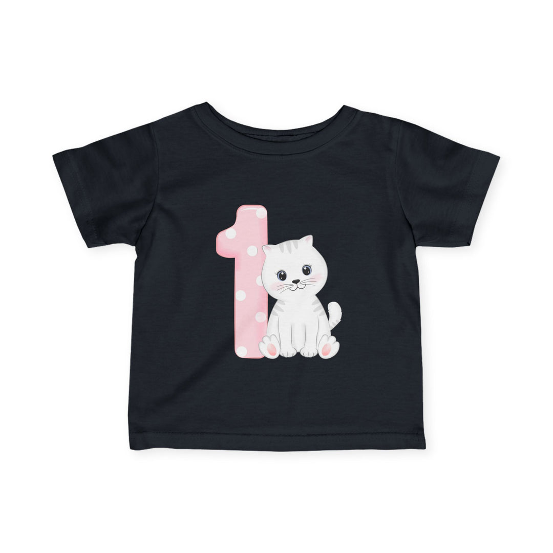 Happy 1st Birthday Cat Infant Fine Jersey Tee