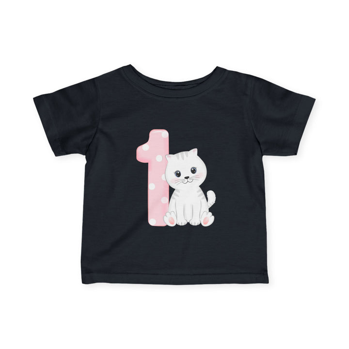 Happy 1st Birthday Cat Infant Fine Jersey Tee