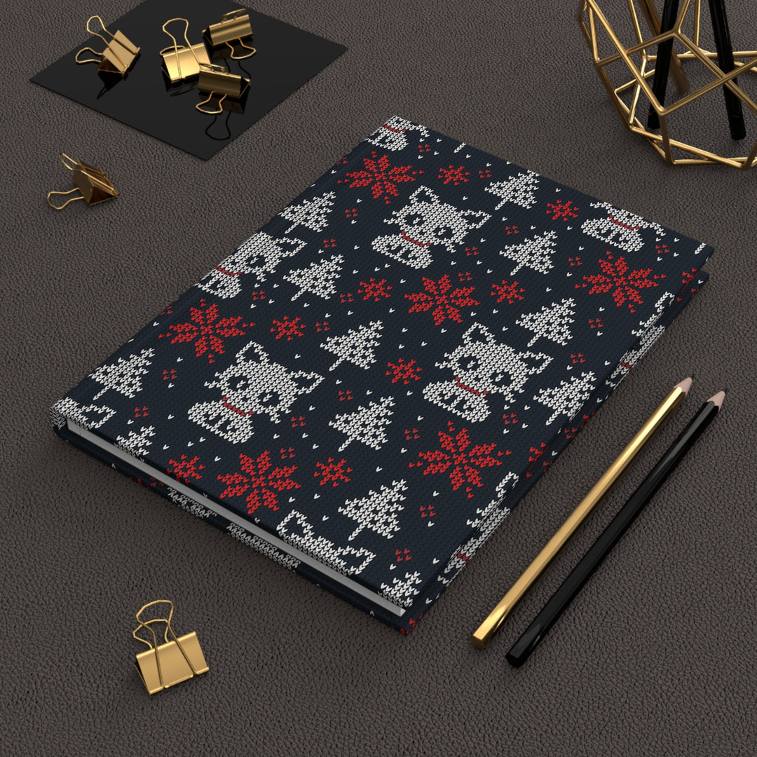 Christmas Sweater Cat Hardcover Journal