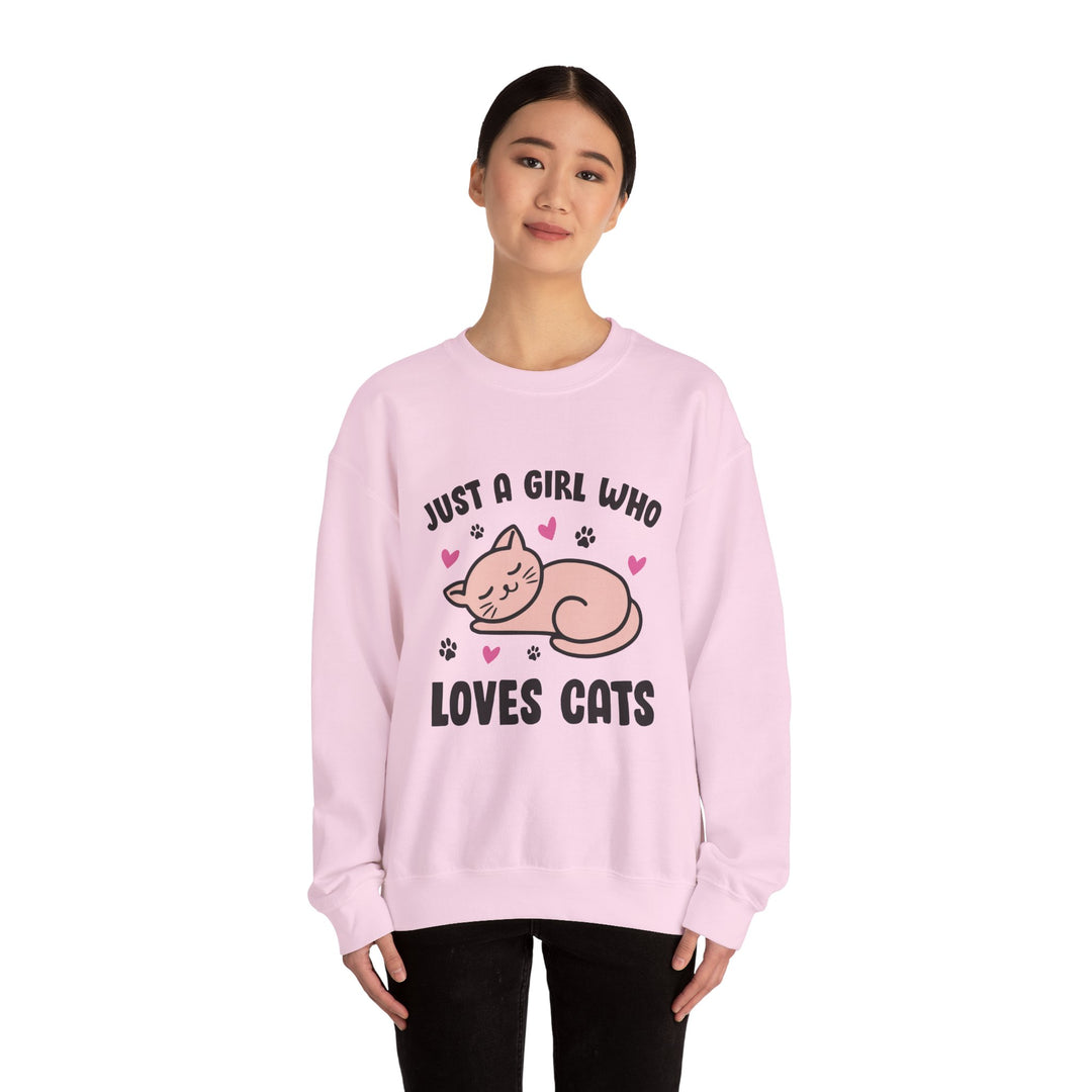 Girl Who Loves Cats Crewneck Sweatshirt