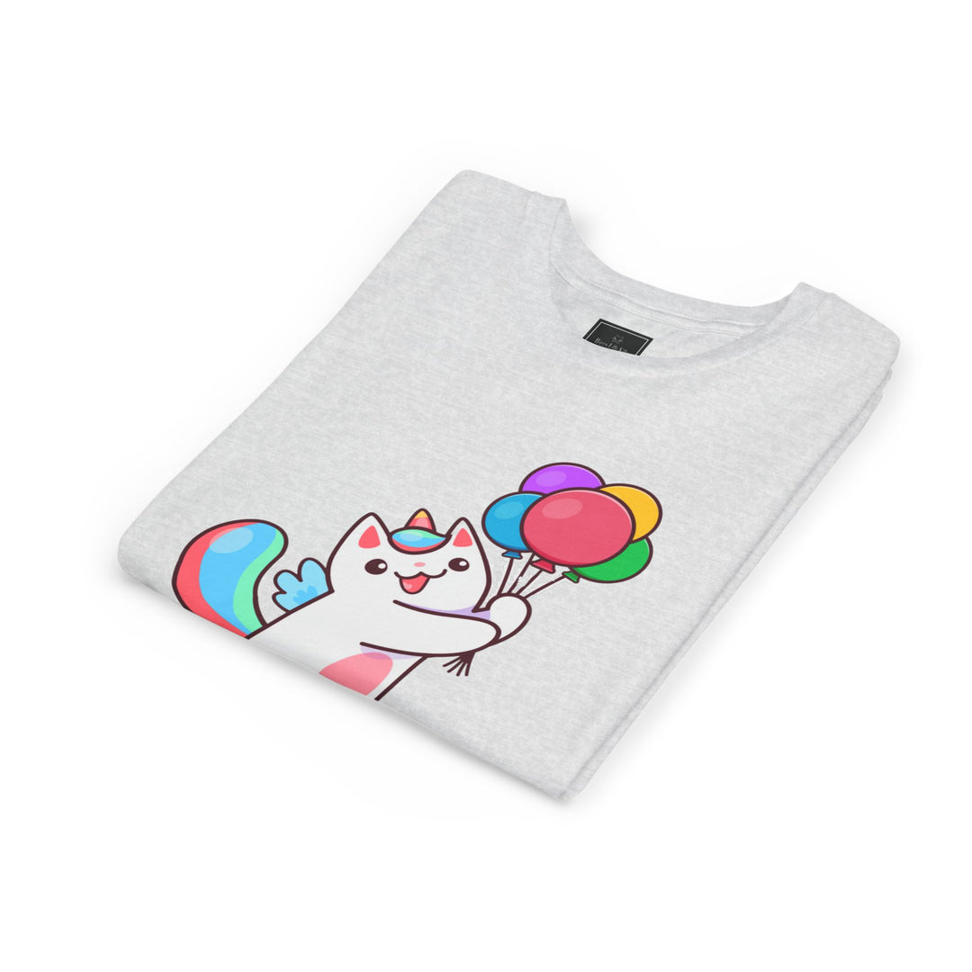 Caticorn and Balloons Youth Short Sleeve Tee