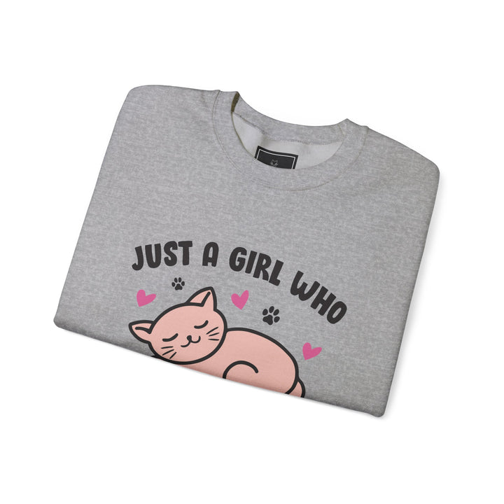 Girl Who Loves Cats Crewneck Sweatshirt