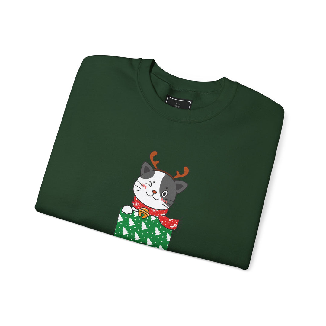 Gift Wrapped Cat Crewneck Sweatshirt