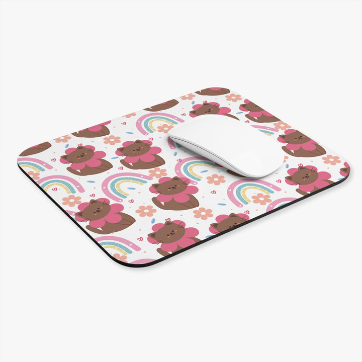 Flower Cat Mouse Pad
