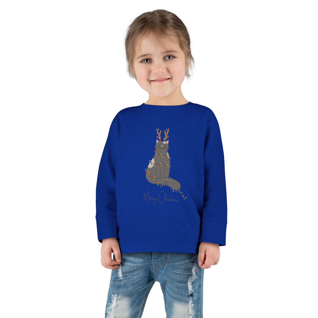 Bright Christmas Cat Toddler Long Sleeve Tee