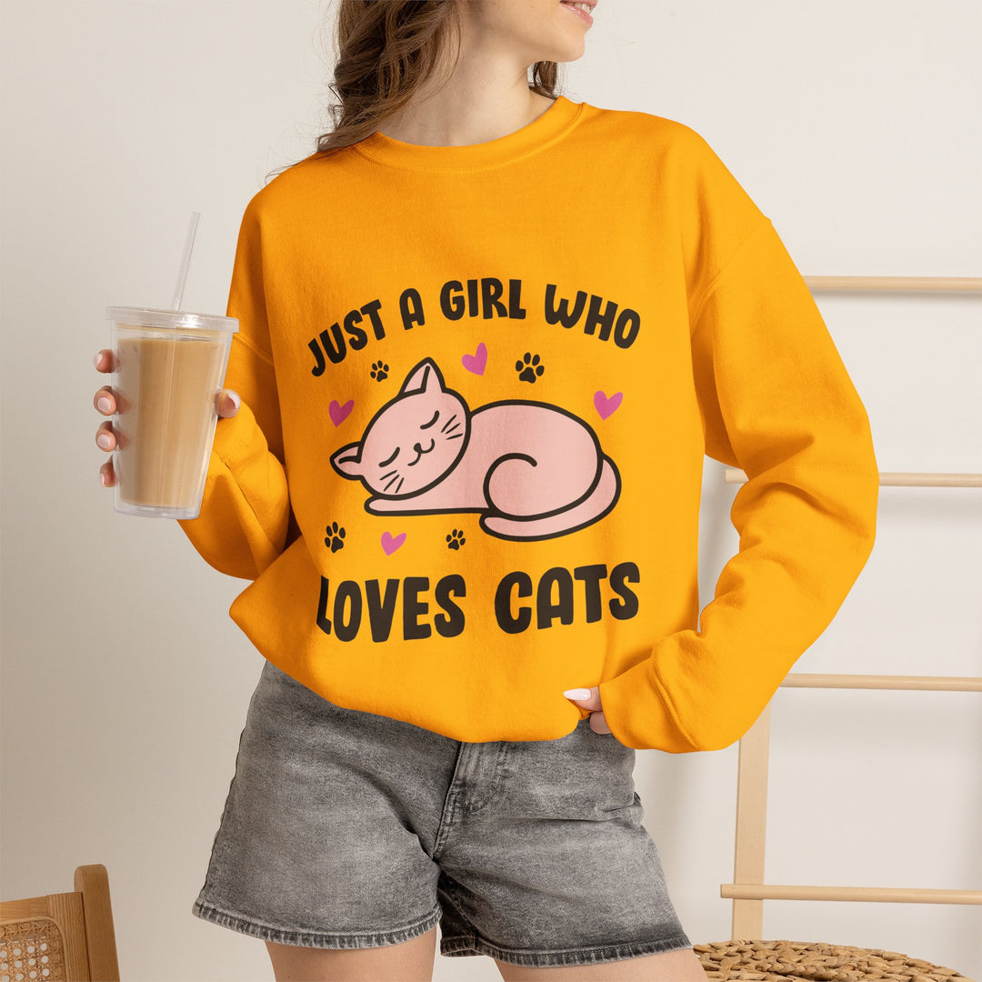 Girl Who Loves Cats Crewneck Sweatshirt