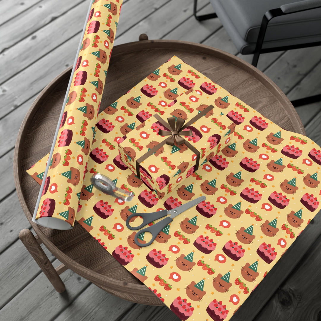 Strawberry Cake Cat Gift Wrap