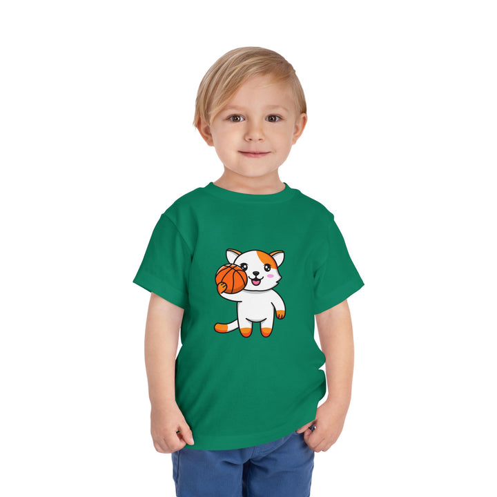 Basketball Cat Toddler Tee