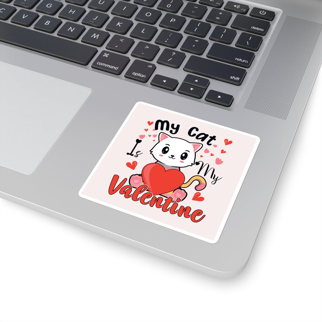 Cat is My Valentine Square Sticker