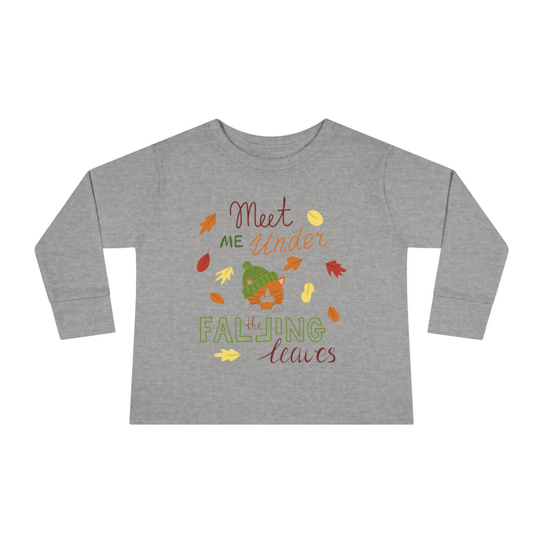 Falling Leaves Kitty Toddler Long Sleeve Tee