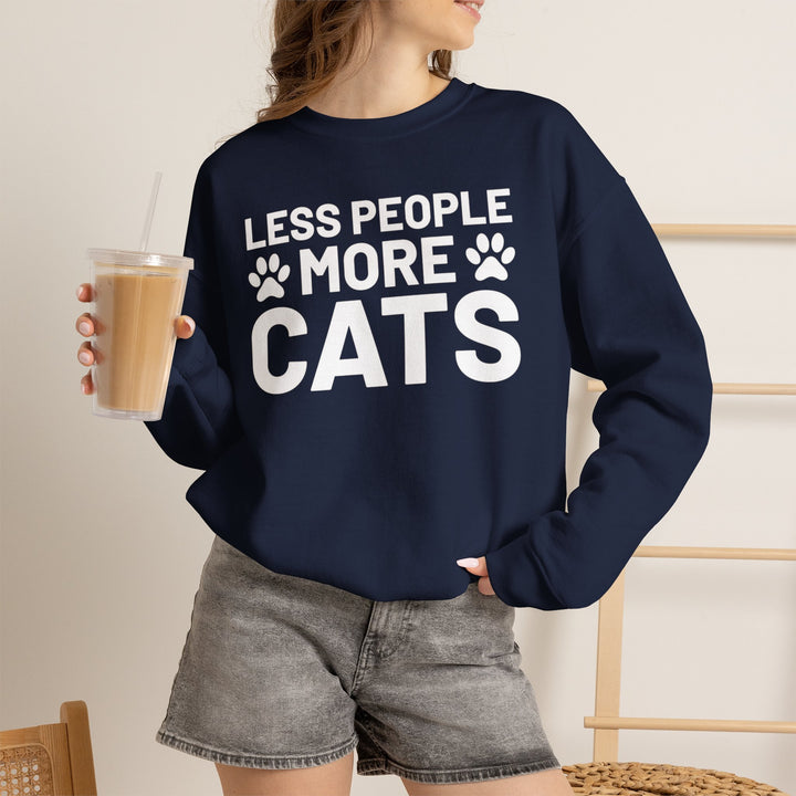 Less People More Cats Crewneck Sweatshirt