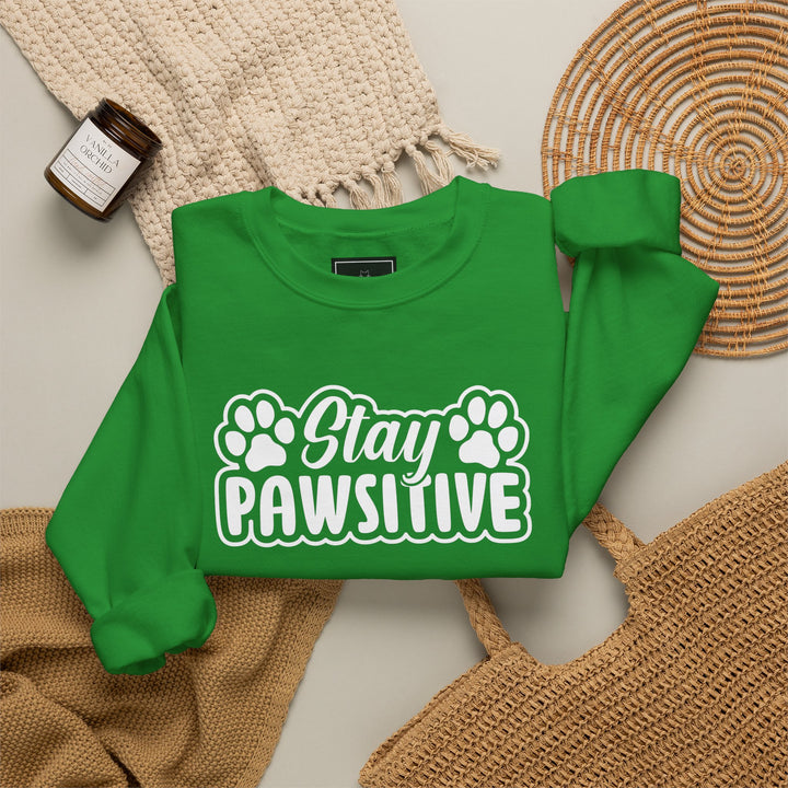Stay Pawsitive Unisex Crewneck Sweatshirt