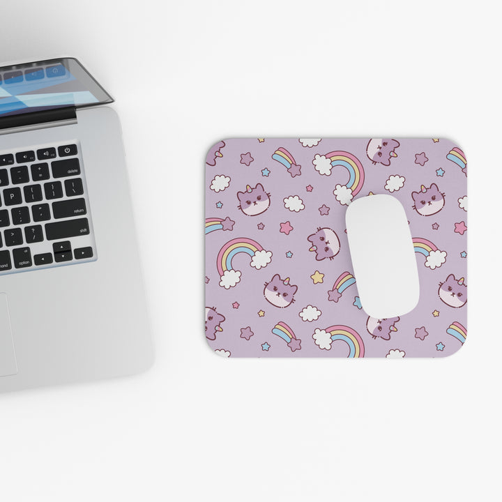 Purple Cats and Rainbows Mouse Pad