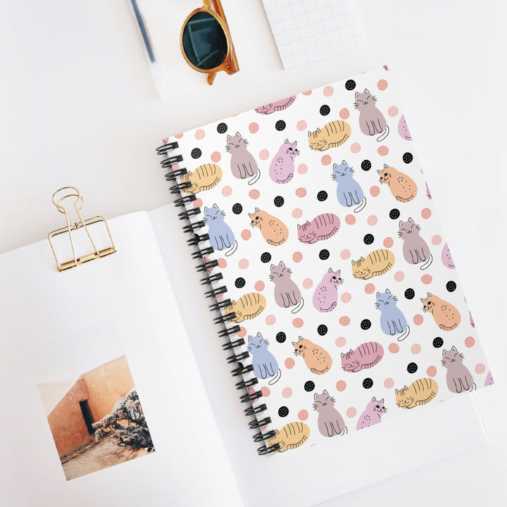 Cats and Dots Spiral Notebook