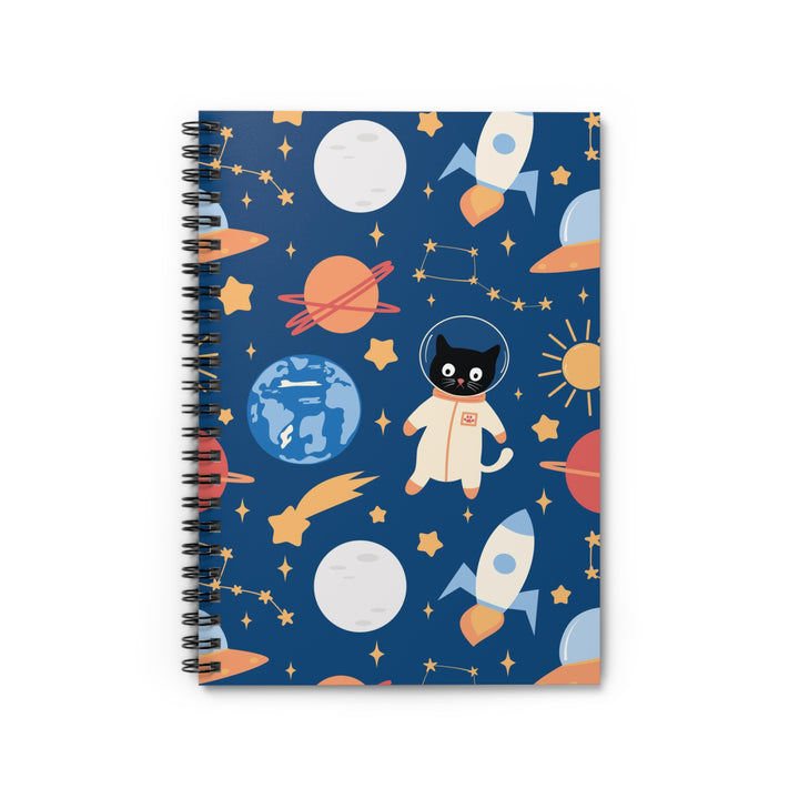 Cats and Planets Spiral Notebook