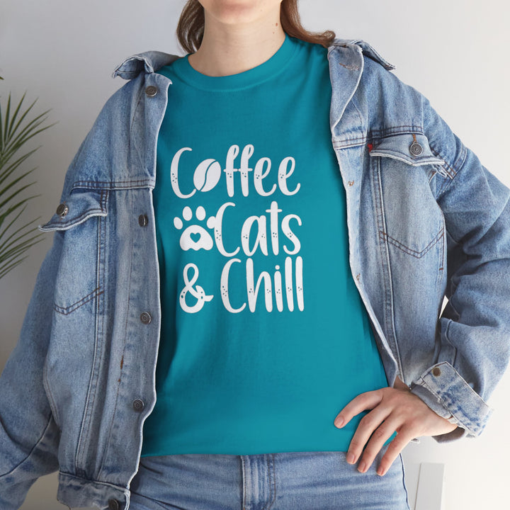 Coffee Cats and Chill Cotton Tee