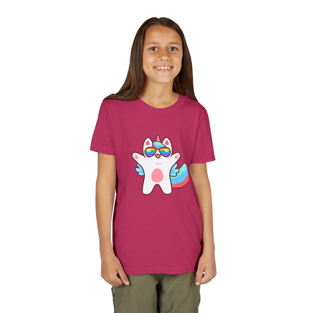 Caticorn Party Time Youth Short Sleeve Tee