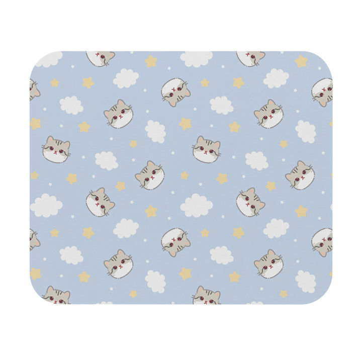 Gray Cat and Clouds Mouse Pad
