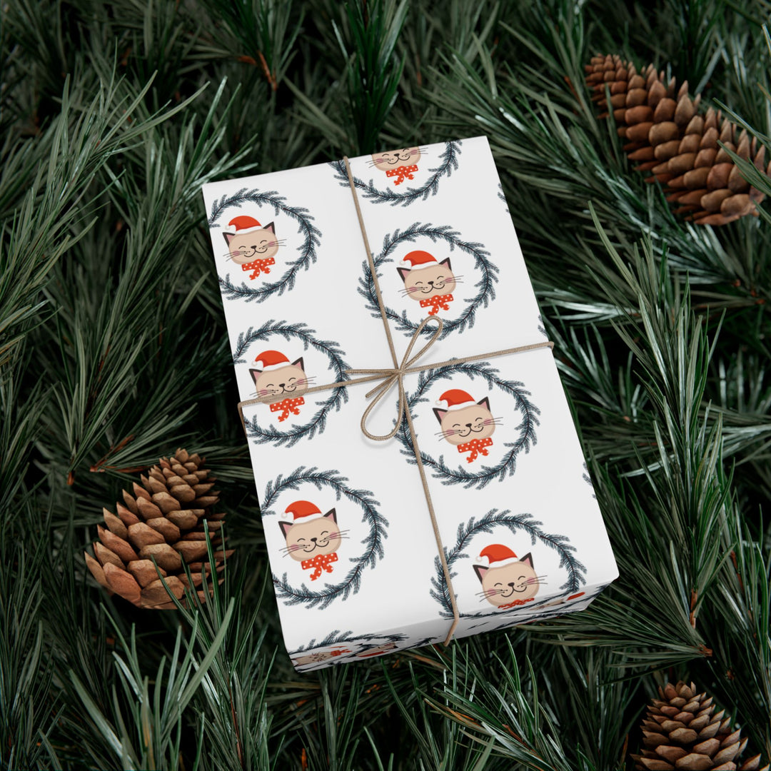 Vintage Christmas Cat Gift Wrap