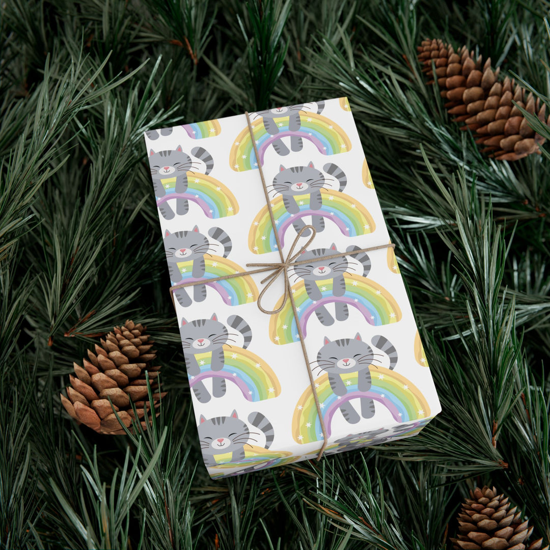 Over the Rainbow Cat Gift Wrap